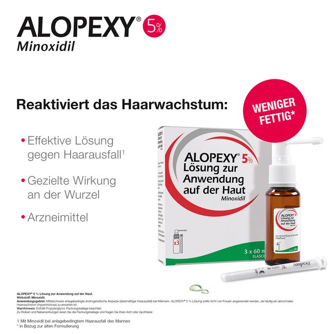 ALOPEXY 5 Lösung zur Anwendung auf der Haut 3X60 ml gegen