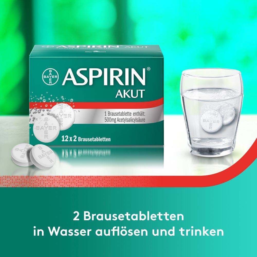 Aspirin Akut Brausetabletten bei migränebedingten Kopfschmerzen 24 St