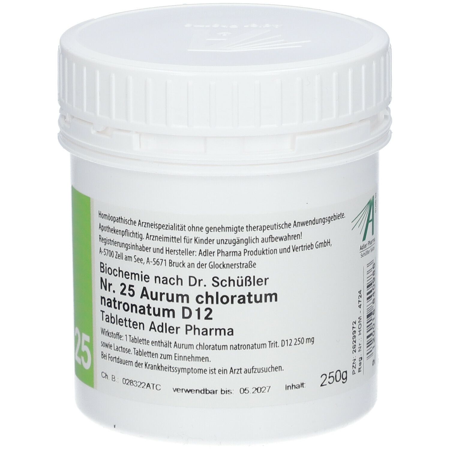 Adler Schüssler Salze Nr 25 Aurum chloratum D12 250 g Shop Apotheke