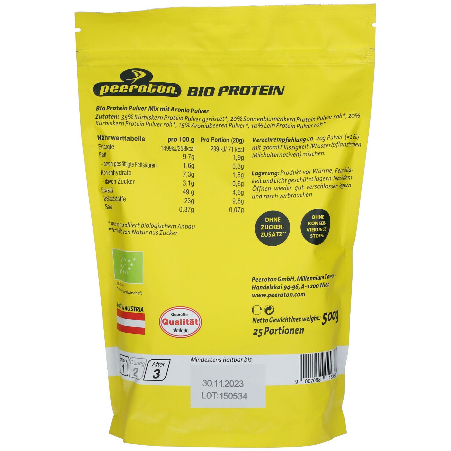 BIO Vegan Protein Pulver Mix 500g Natur 1 St Shop Apotheke