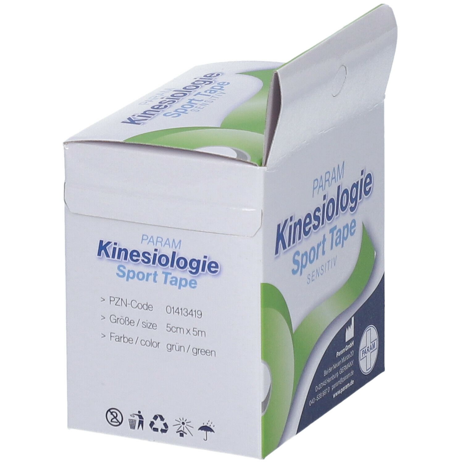 PARAM Kinesiologie Sport Tape 5 cm x 5 m grün 1 St Shop Apotheke