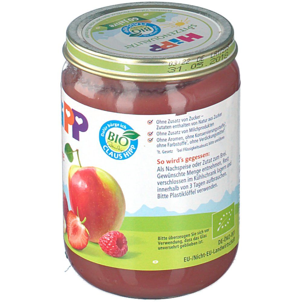 Hipp Erdbeere Mit Himbeere In Apfel Ab Dem 5 Monat 190 G Shop Apotheke