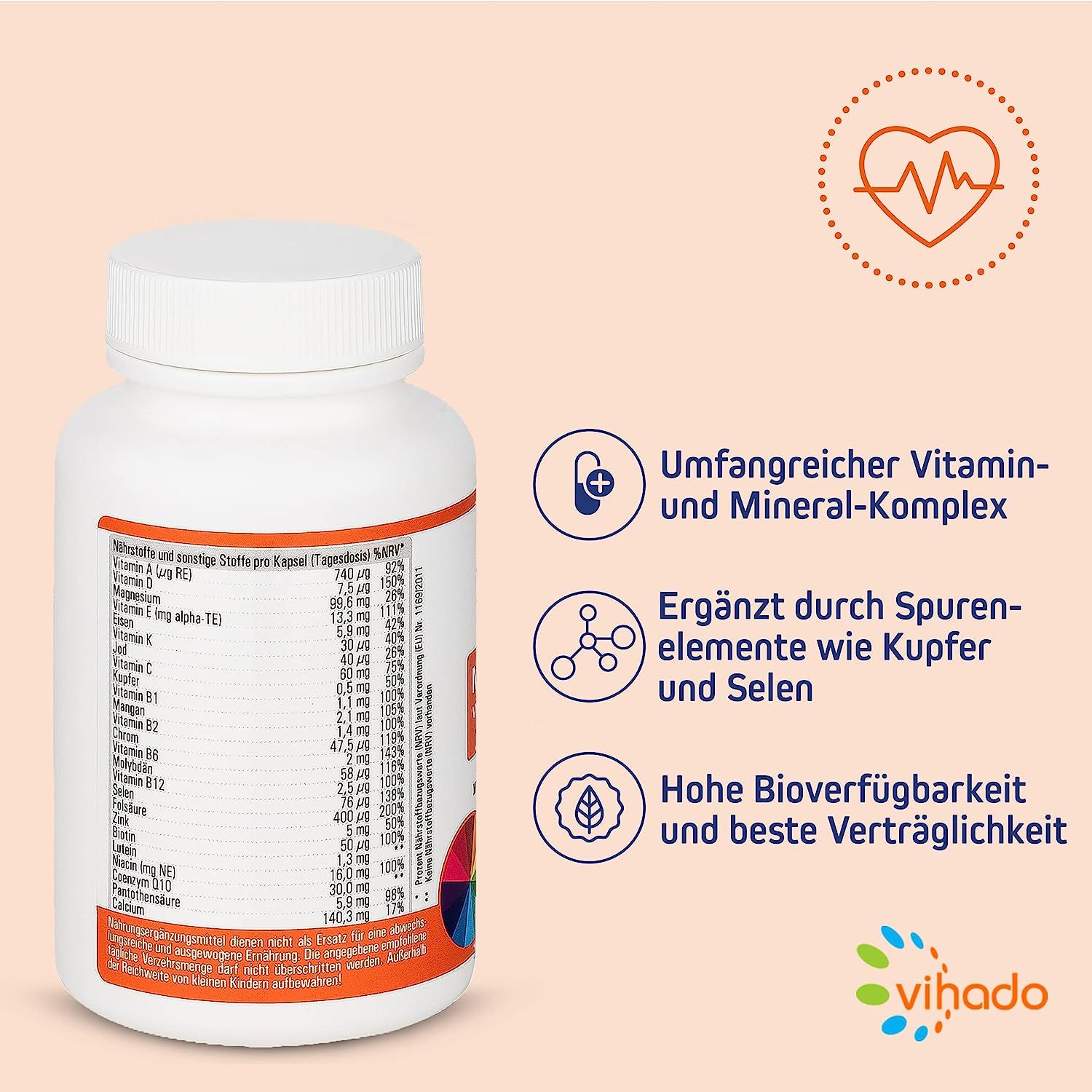 Vihado Multivitamin Vitamine A Z Und Multimineral Komplex