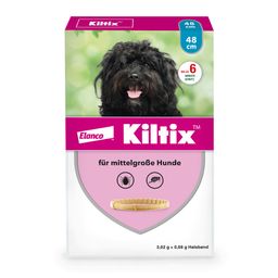 Kiltix Halsband für mittelgroße Hunde gegen Zecken und Flöhe, bis zu 6 Monate Wirkung, Länge ca. 48 cm