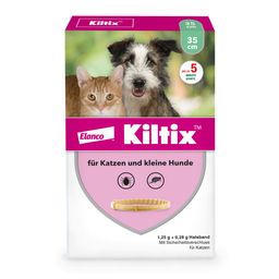 Kiltix Halsband für Katzen und kleine Hunde gegen Zecken und Flöhe, bis zu 5 Monate Wirkung, Länge ca. 35 cm