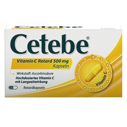 Cetebe® Vitamin C Retard 500 mg Retardkapseln, Langzeitwirkung, Vitamin C Mangel - Jetzt 10% sparen mit dem Code cetebe10*