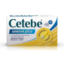 Cetebe® ABWEHR plus 3-fach Unterstützung der Abwehrkräfte, Vitamin C, D & Zink - Jetzt 10% sparen mit dem Code cetebe10*
