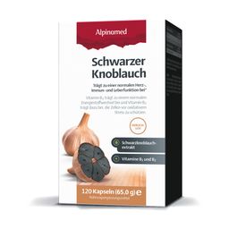 Alpinamed® Schwarzer Knoblauch: Vegane, geruchsfreie Unterstützung für Herz, Leber und gesunde Cholesterinwerte