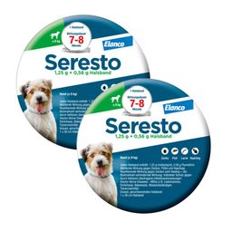 Seresto Halsband für kleine Hunde bis 8 kg gegen Zecken und Flöhe, wirkt abtötend und repellierend bis zu 8 Monate