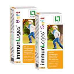 immunLoges Saft - für Kinder ab 4 Jahren. Unterstützt das Immunsystem mit Vitamin C und Zink sowie hochwertigen Naturstoffen