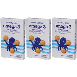 Arctic Blue Omega 3 Gummies mit Vitamin D Erdbeere-Zitrone