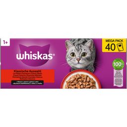 Whiskas Frischebeutel 85g 40 Pack Klassische Auswahl in Sauce 1+