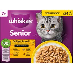 Whiskas Frischebeutel 85g 24 Pack Geflügel Auswahl in Sauce 7+