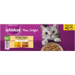 Whiskas Frischebeutel Pure Delight 85g 40 Pack Geflügel Ragout in Gelee