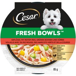 Cesar Tray Fresh Bowls 85g Geflügel mit rotem Reis, grünen Bohnen & Kürbis