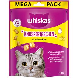 Whiskas Snacks Knuspertaschen Megapack mit Huhn und Käse