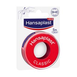 Hansaplast Fixierpflaster Classic | Starker Halt | Von Hand reißbar | Zur Fixierung von Wundauflagen | 5 m x 1,25 cm