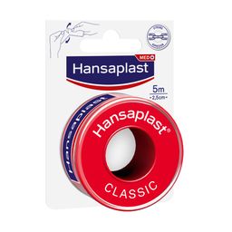 Hansaplast Fixierpflaster Classic | Pflasterrolle | Fixierung von Wundauflagen | 5m x 2,5 cm