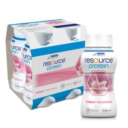resource® protein Erdbeere | Hochkalorische Trinknahrung, reich an Eiweiß | Aufbaukost bei Mangelernährung