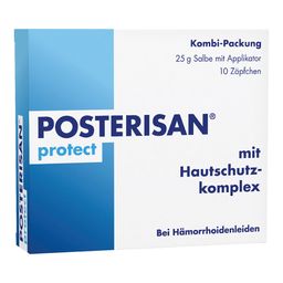 Posterisan protect Hämorrhoidensalbe und Zäpfchen bei Reizungen, als Hautschutz und zur Prophylaxe,  25 g Salbe und 10 Stk Zäpfchen