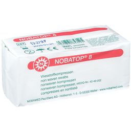 NOBA Nobatop 8 unsterile Vliesstoffkompressen 4- lagig 100 Stück 5 x 5 cm