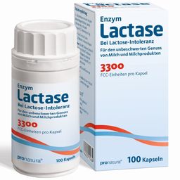 Enzym Lactase - 3300 FCC / 100 Kapseln