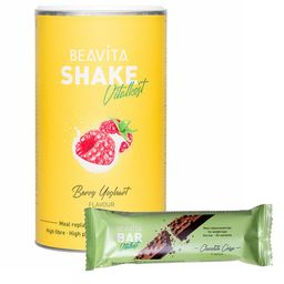 BEAVITA Probierpaket: Diät-Shake + Riegel, Himbeere-Joghurt