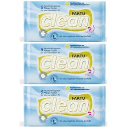 FAKTUclean feuchtreinigende Pflegetücher für sensible Haut im Analbereich, pH-hautneutral, parfümfrei und ohne Alkohol oder Farbstoffe. 30 Stk.