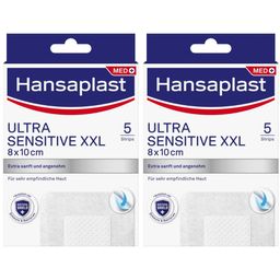Hansaplast Ultra Sensitive XXL Wundverband | Besonders sanft & weich | Für sehr empfindliche Haut | Schützt vor 99 % der Bakterien | 8x 10 cm | 5 Stück