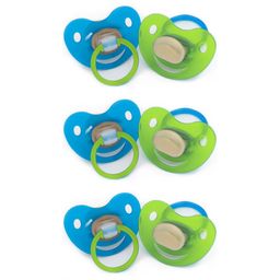 Baby-Frank® Beruhigungssauger in Kirschform Latex 6 - 18 Monate blau/grün