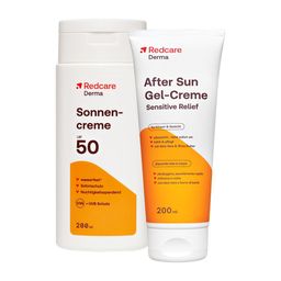 Redcare Sonnencreme LSF 50 + Redcare Derma After Sun Gel-Creme Sensitive Relief