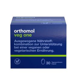 Orthomol Veg one - unterstützt bei veganer oder vegetarischer Ernährung - mit Vitamin D, Omega-3-Fettsäure und Eisen - Kapseln