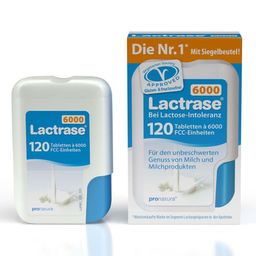 Lactrase® 6,000 - Laktase Mini Tabletten bei Laktoseintoleranz, Klickspender