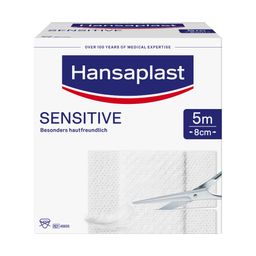 Hansaplast Sensitive Pflaster | Hautfreundliche Pflaster | Schonender Wundschutz | 5 m x 8 cm