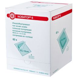 NOBA Nobatop 8 sterile Vliesstoffkompressen 4 - fach 50 x 2 Stück 5 x 5 cm