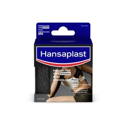 Hansaplast Kinesiologie Tape Schwarz | Unterstützt die Muskel- und Gelenkfunktion | Aktive Erholung | Fördert die Durchblutung | 5 cm x 5 m
