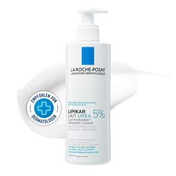 La Roche Posay Lipikar Lait Urea 5%: Feuchtigkeitsspendende Bodylotion mit Urea und Sheabutter für raue, trockene Haut bei Kindern und Erwachsenen.