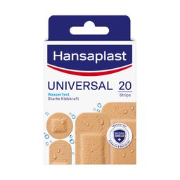 Hansaplast Universal Wundpflaster | Wasserabweisend | Starke Klebkraft | Nicht verklebende Wundauflage | Atmungsaktive Universal Pflaster | 20 Stück