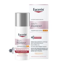 Eucerin Anti-Pigment Tagescreme mit Thiamidol®, schnell einziehende, getönte Antipigmentcreme mit LSF 30, hell