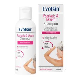 Evolsin® Ekzem & Psoriasis Shampoo bei Schuppenflechte, Ekzemen & Neurodermitis auf Kopfhaut & Körper I OHNE KORTISON I Medizinprodukt I Bei Neurodermitis & Schuppenflechte Kopfhaut