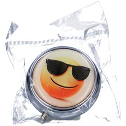 PILLENDOSE rund Metall Motiv SMILEY sortiert