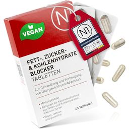 N1 Fettblocker Tabletten – zum Abnehmen & zur Gewichtsreduktion, Reduziert Kalorienaufnahme, unterstützt Sättigungsgefühl & verringert Appetit