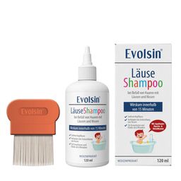 Evolsin® 120ml Läuseshampoo & Läusekamm –  bei Befall von Nissen & Kopfläusen  – Läusemittel schonend für die Kopfhaut