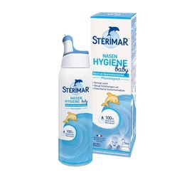Stérimar Nasenhygiene Baby, 100% natürliches Meerwasser Nasenspray, 2 in 1 Spray & Spülung für Babys ab Geburt anwendbar