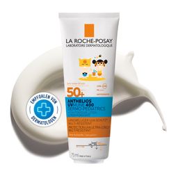 La Roche Posay Anthelios Sonnenmilch für Kinder LSF 50+: Effektiver Sonnenschutz mit MEXORYL 400 Filtertechnologie und Antioxidantien + Lipikar Baume AP+M Körperbalsam Mini GRATIS