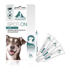 Hukasin® Spot On Hund - Zecken- und Floh Schutz - langanhaltender Zeckenschutz Hund & Flohmittel Hund bis zu 12 Wochen, für die Gesundheit Ihres Hundes