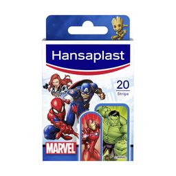 Hansaplast Marvel Pflaster | Kinderpflaster | Wasserabweisend | Hautfreundlich | Schmerzfrei zu entfernen |Motiv-Pflaster | 20 Stück