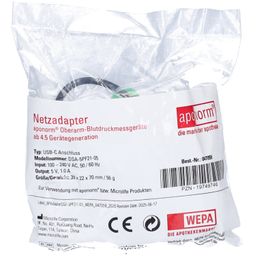 aponorm® Netzadapter für Oberarm-Blutdruckmessgeräte ab 4.5 Gerätegeneration