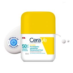 CeraVe Invisible Feuchtigkeitsspendendes Sonnenschutz Fluid LSF 50 für normale bis trockene Haut