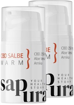 CBD Salbe 250mg + Arnika + Teufelskralle + Aloe Vera | CBD Wärmesalbealbe extra stark | SAPURA®